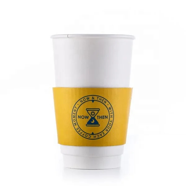Đồ uống có thể tùy chỉnh tay cầm cốc một lần Kraft cardboard Cụm cà phê trà với logo thương hiệu thiết kế in