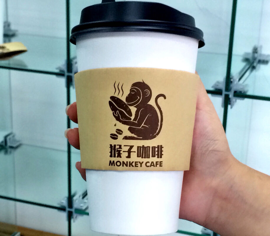Đồ uống có thể tùy chỉnh tay cầm cốc một lần Kraft cardboard Cụm cà phê trà với logo thương hiệu thiết kế in