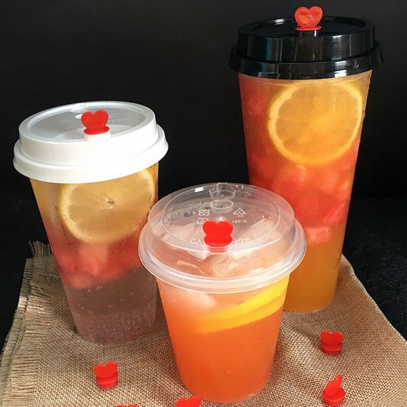 Injection-Molded Cylinder Plastic Cups (500ml / 700ml) for Bubble Tea & Fruit Tea Takeaway