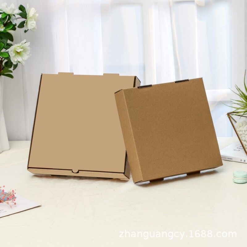 Hộp Pizza - Hộp đựng bánh pizza Kraft dùng một lần 7, 8, 9, 10, 12 inch, Hộp đựng bánh pizza bằng giấy nhôm