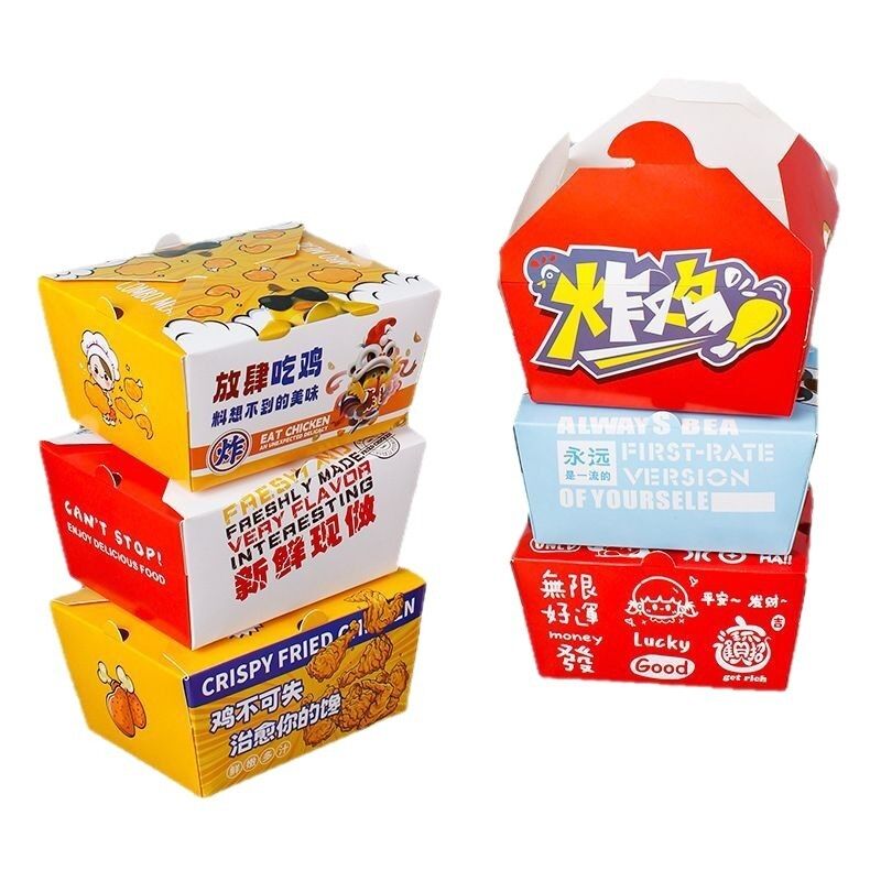 Hộp gà tự bung thương mại – Hộp đựng thức ăn mang đi chống dầu mỡ cho gà rán, cánh gà, đùi gà & miếng cốt lết (Bán sỉ)