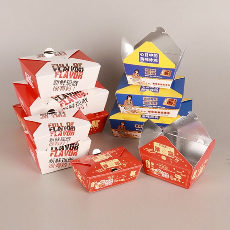 Hộp gà tự bung thương mại – Hộp đựng thức ăn mang đi chống dầu mỡ cho gà rán, cánh gà, đùi gà & miếng cốt lết (Bán sỉ)