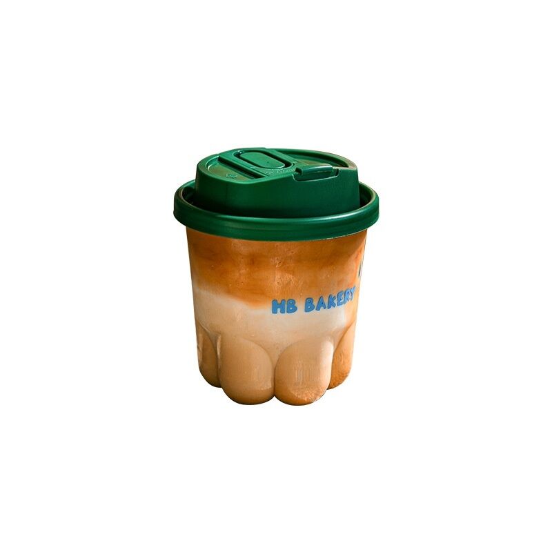 Cute và sáng tạo Cat Claw Cup Một lần sử dụng cốc cà phê với nắp minh bạch High Beauty Cold Drink Milk Tea Cup