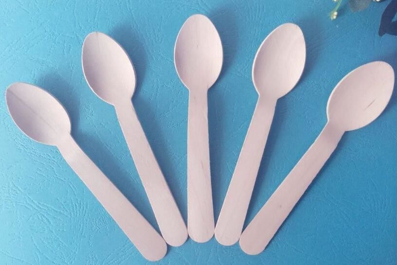 Nhà hàng Spoon Fork Knife Mini Wood Thìa cho Kem Đóng gói cá nhân