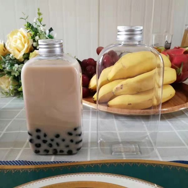 Thực phẩm cấp 300ml Chai nhựa tròn cho trà sữa Boba Thiết kế tùy chỉnh