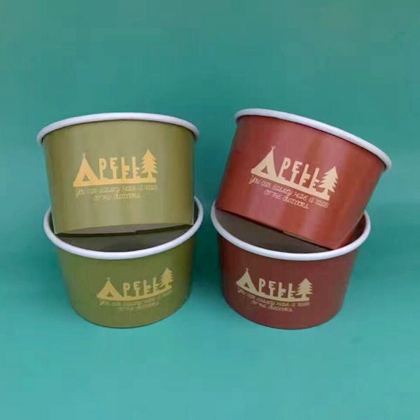Thực phẩm an toàn Ly kem giấy 16oz có nắp đậy Rò rỉ đôi Pe - Chống