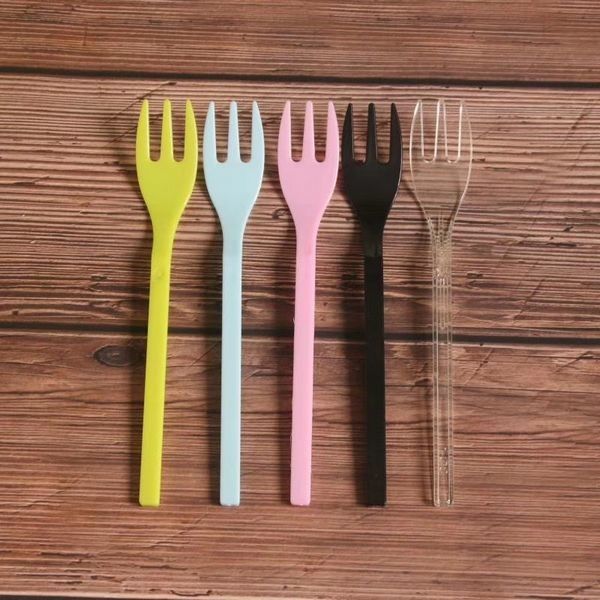 Ice Cream Spoon Fork Knife Nhựa Ice Cream Colors Thìa Vàng Đen