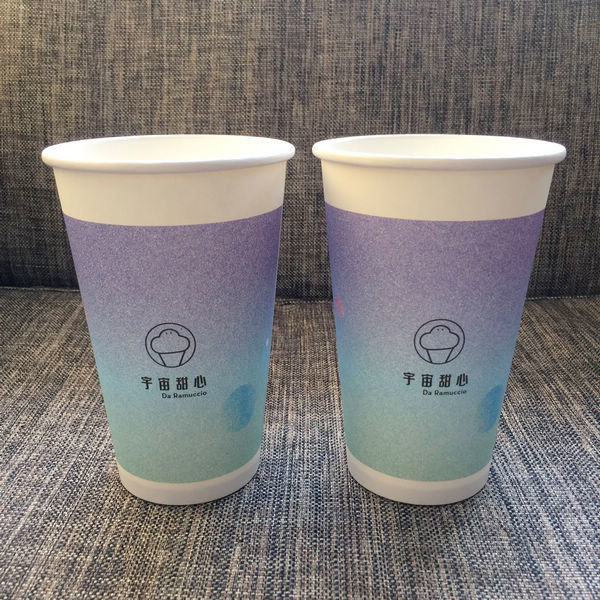 Cốc đơn dùng một lần Cốc giấy 12oz Đồ uống nóng có Logo Nước giải khát Ps Pp có nắp