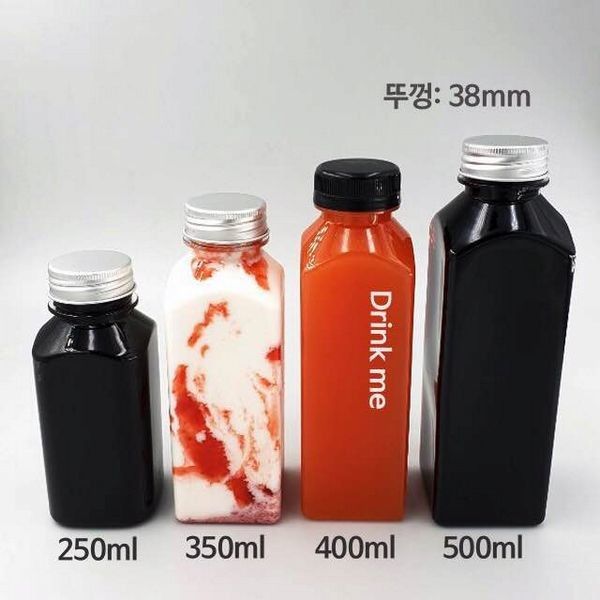 Pet Sữa Trà Đồ dùng một lần Chai nước giải khát bằng nhựa Chai 300ml 350ml 400ml Nước ép Rượu Oem