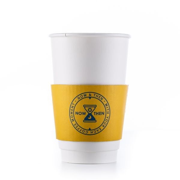 Cốc giấy đơn tường 8oz / 12oz / 16oz, cốc cà phê giấy dùng một lần có nắp và tay áo