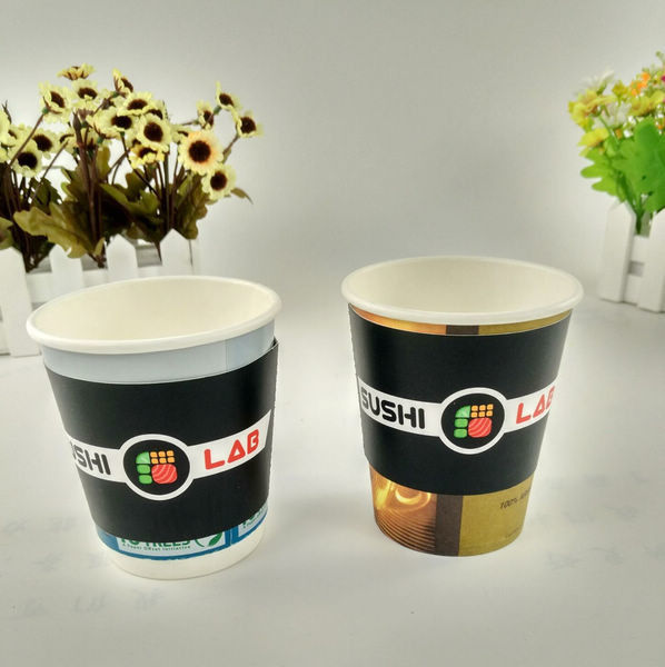 Cốc giấy đơn tường 8oz / 12oz / 16oz, cốc cà phê giấy dùng một lần có nắp và tay áo
