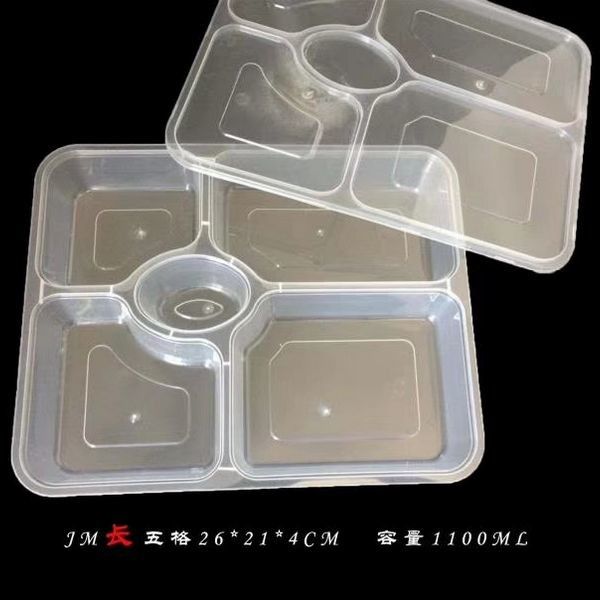 Nhà hàng Thực phẩm Lấy ra Container 5 ngăn tiêm Màu tùy chỉnh