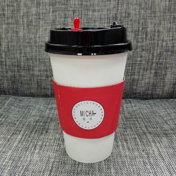 Tay áo in giấy tùy chỉnh có tay áo nắp 8oz 12oz 16oz cho đồ uống