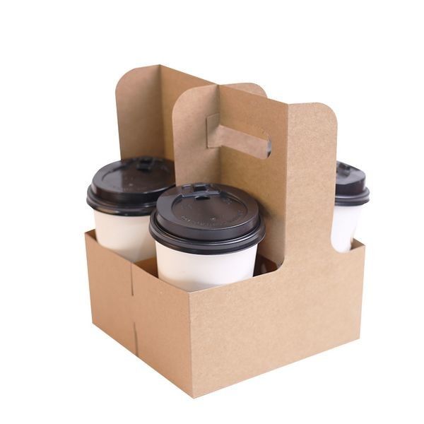 Kraft Take Away Coffee Cup Người giữ nhà cung cấp cho 2 Cup 4 Cup Kích thước tùy chỉnh