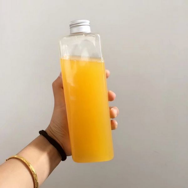 Cửa hàng tráng miệng Chai trà sữa vuông Lấy đi Chai 500ml cho Boba và nước trái cây